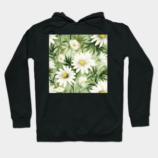 Watercolor Wildflower Daisy Pattern 2 Hoodie